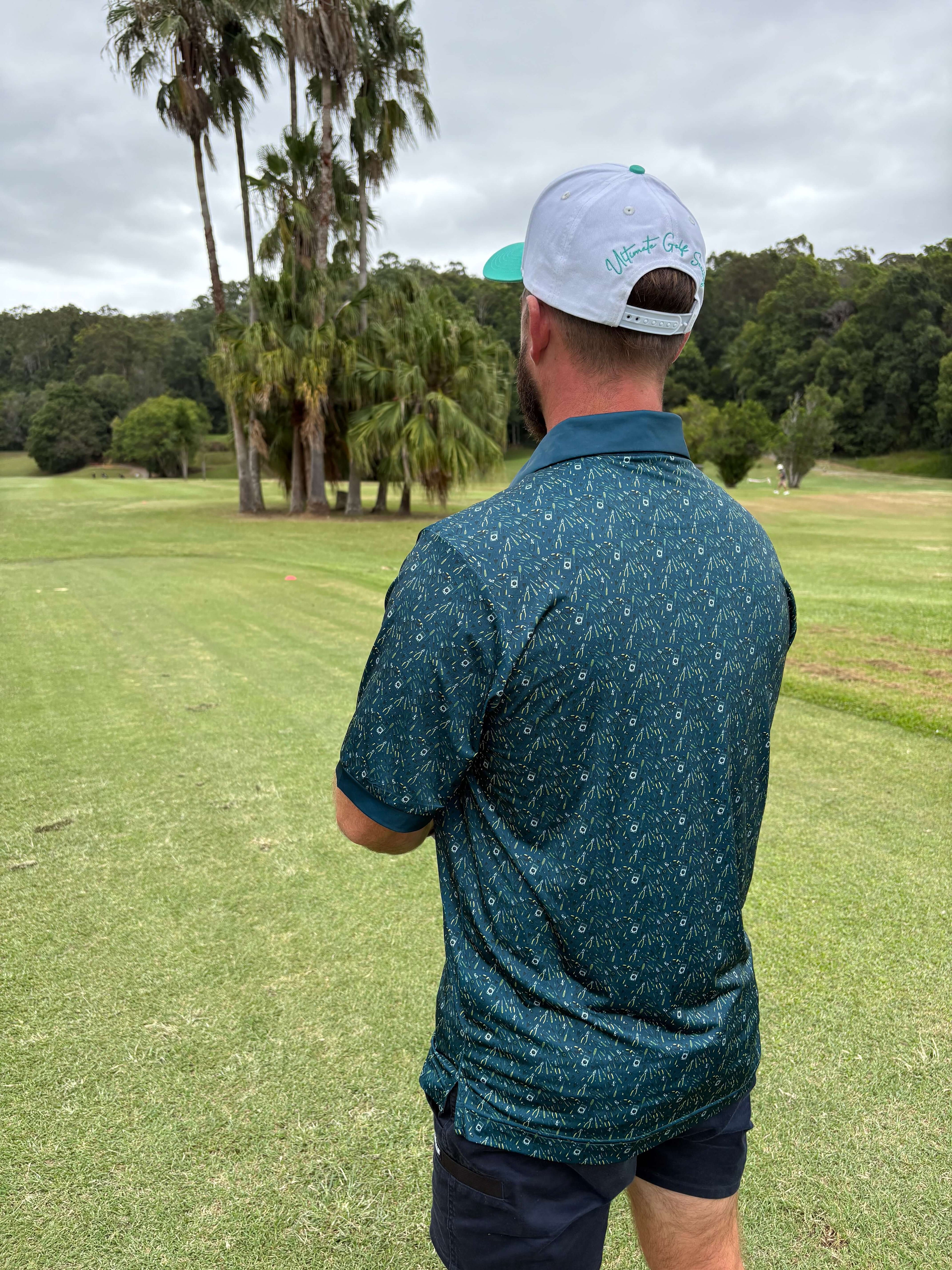Power Fade Green Golf Polo Shirt