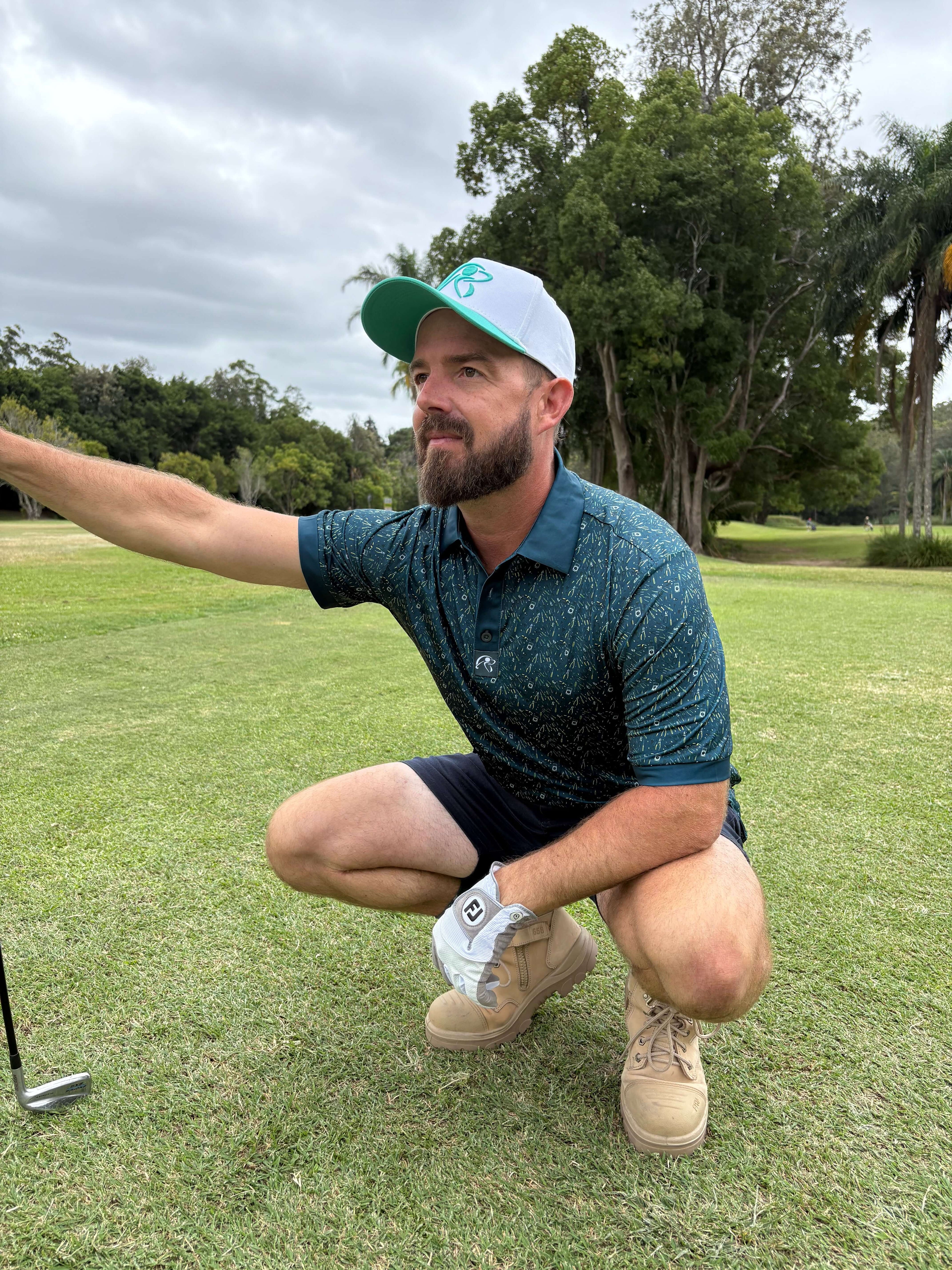Power Fade Green Golf Polo Shirt