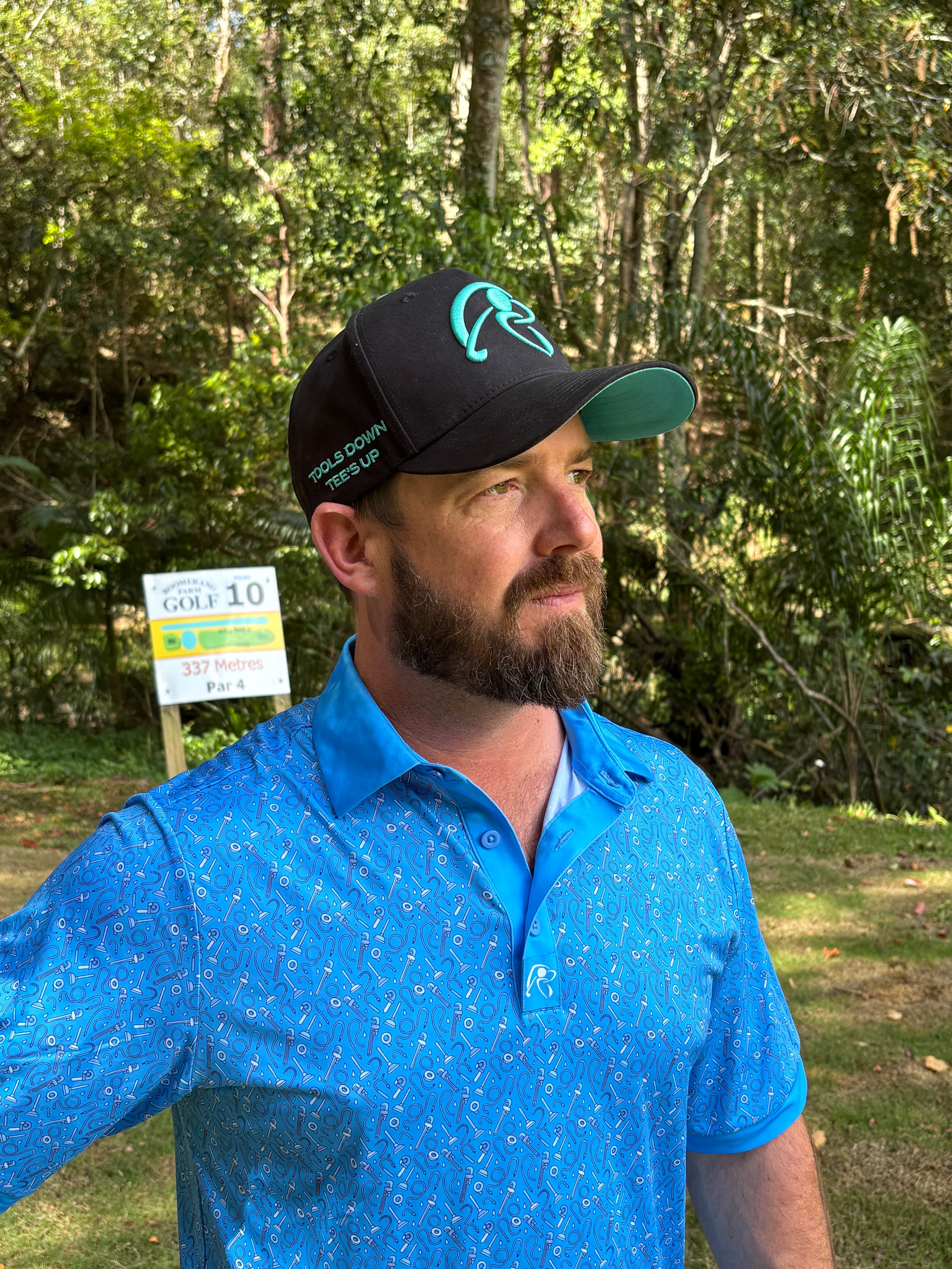 Swing Man Black/Teal Golf Hat Secondary image