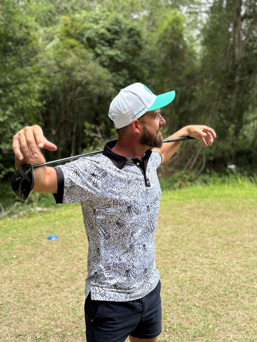 On the Tools White Golf Polo Shirt