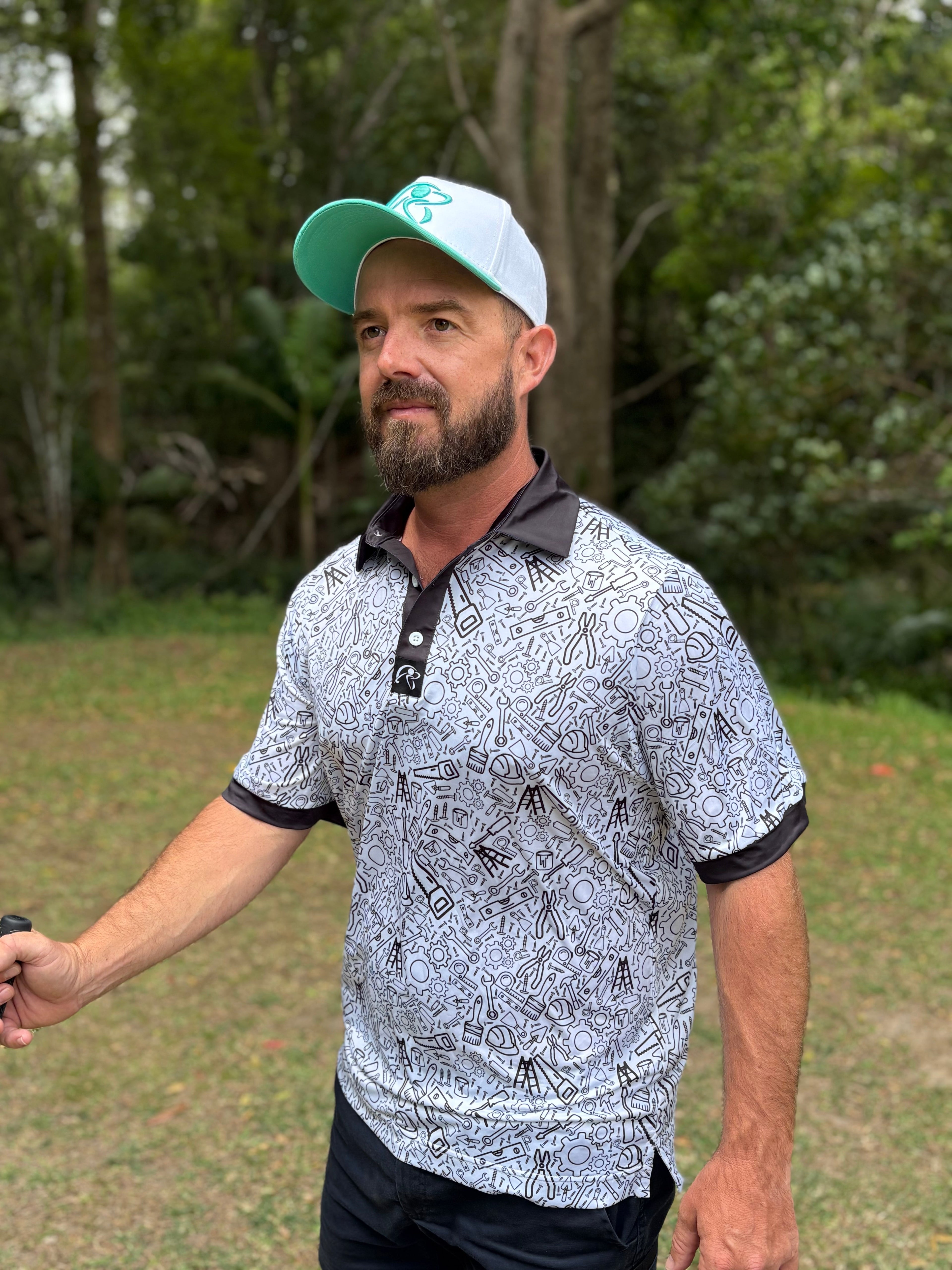 On the Tools White Golf Polo Shirt