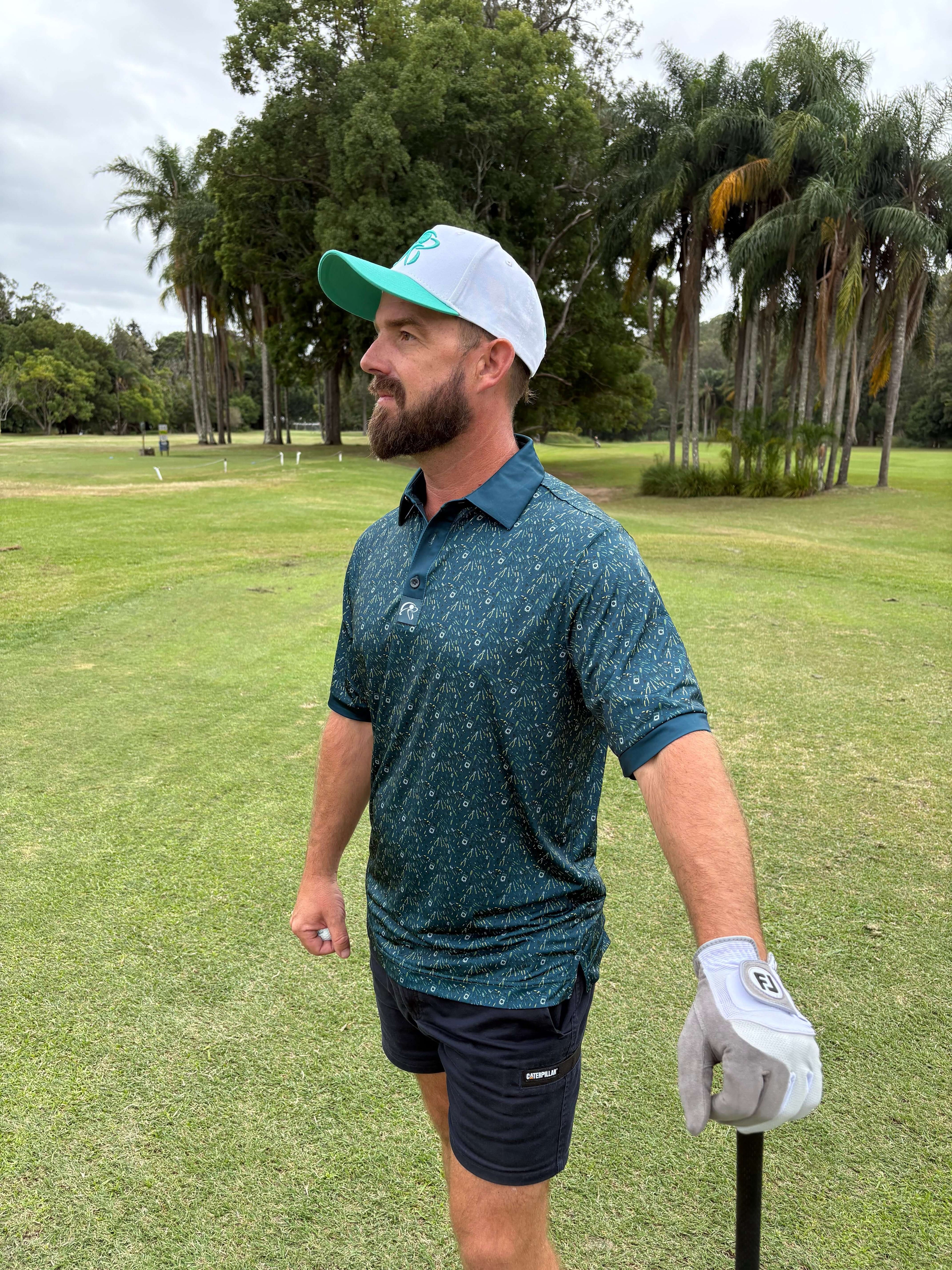 Power Fade Green Golf Polo Shirt