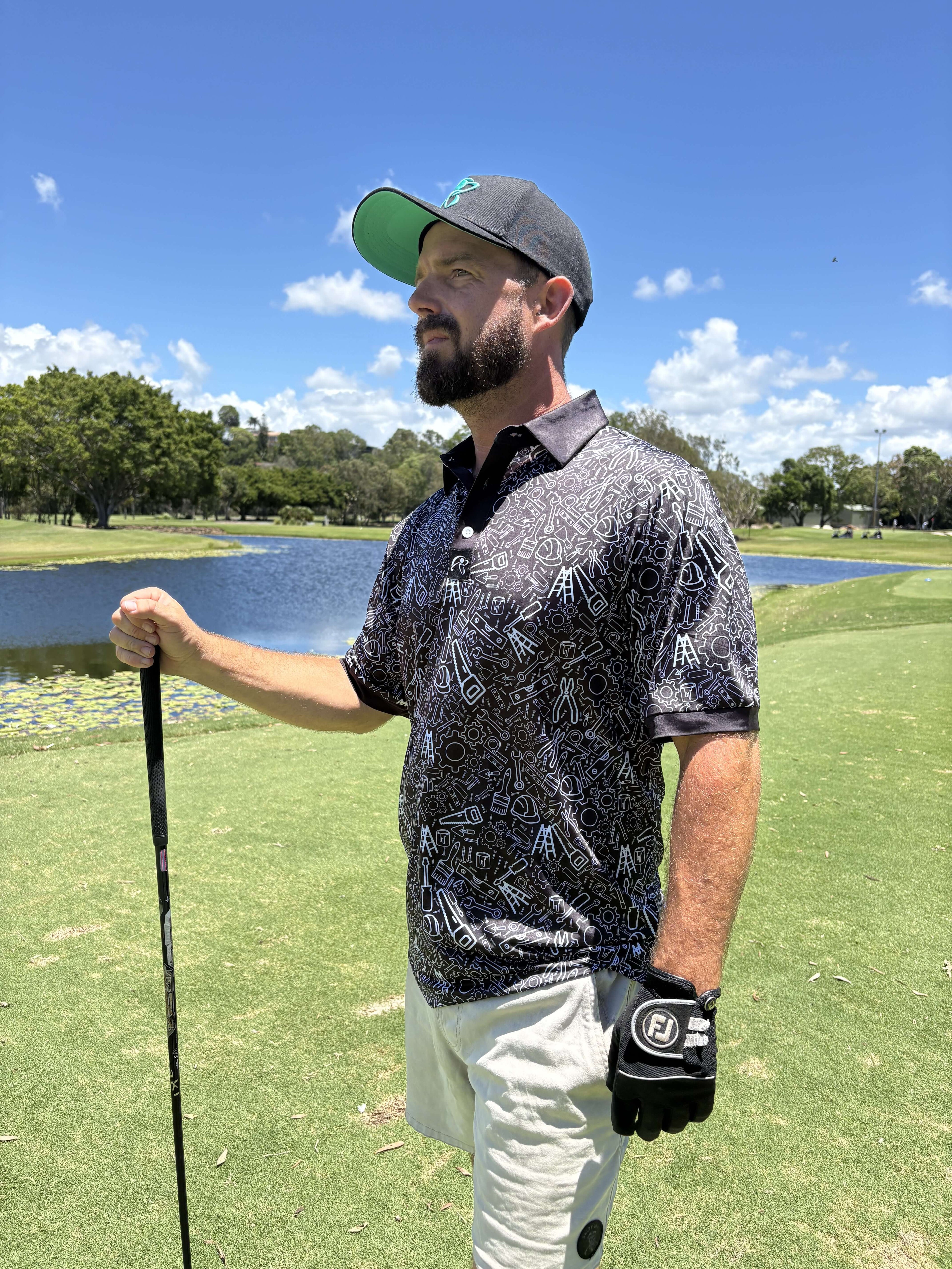 On the Tools Black Golf Polo Shirt