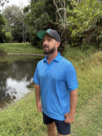 Piped It Blue Golf Polo Shirt