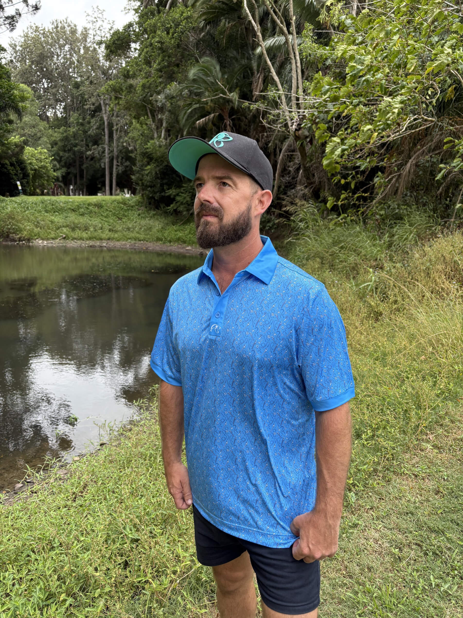 Piped It Blue Golf Polo Shirt