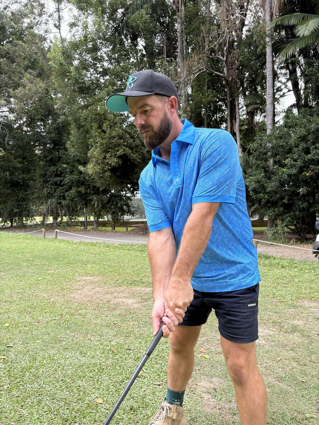 Piped It Blue Golf Polo Shirt