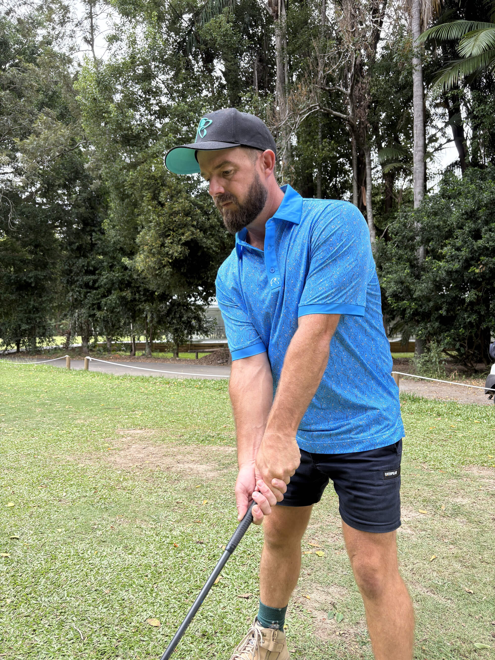Piped It Blue Golf Polo Shirt