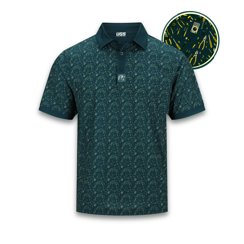 Power Fade Green Golf Polo Shirt