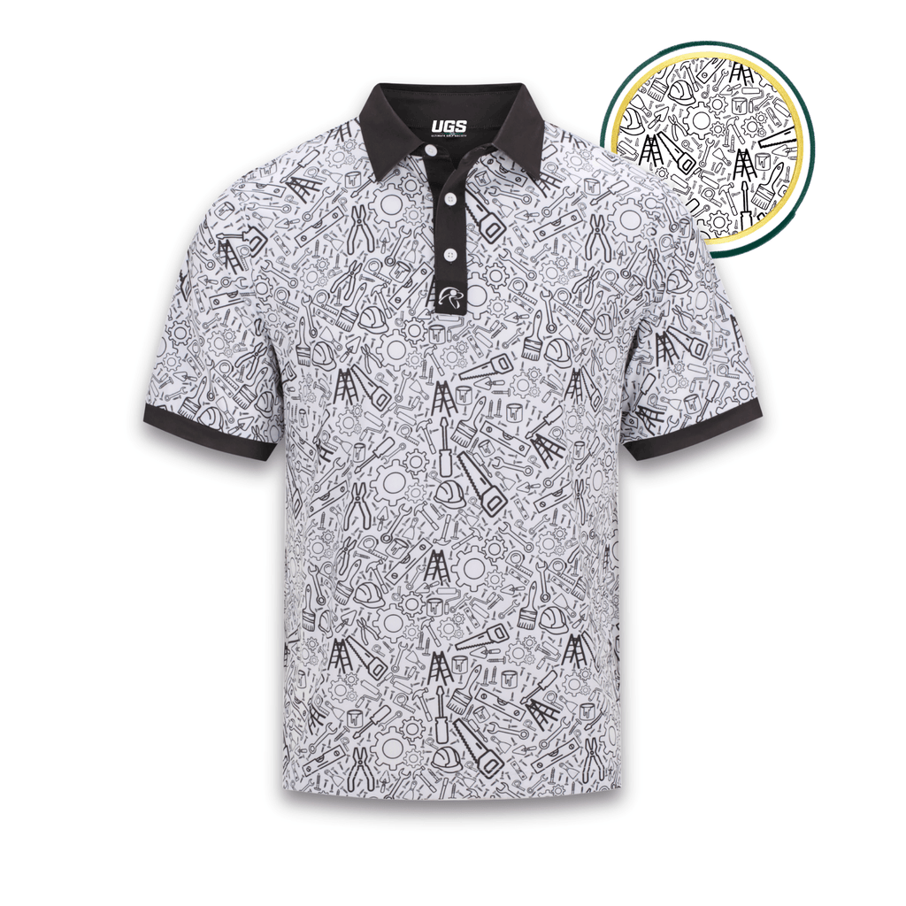 On the Tools White Golf Polo Shirt