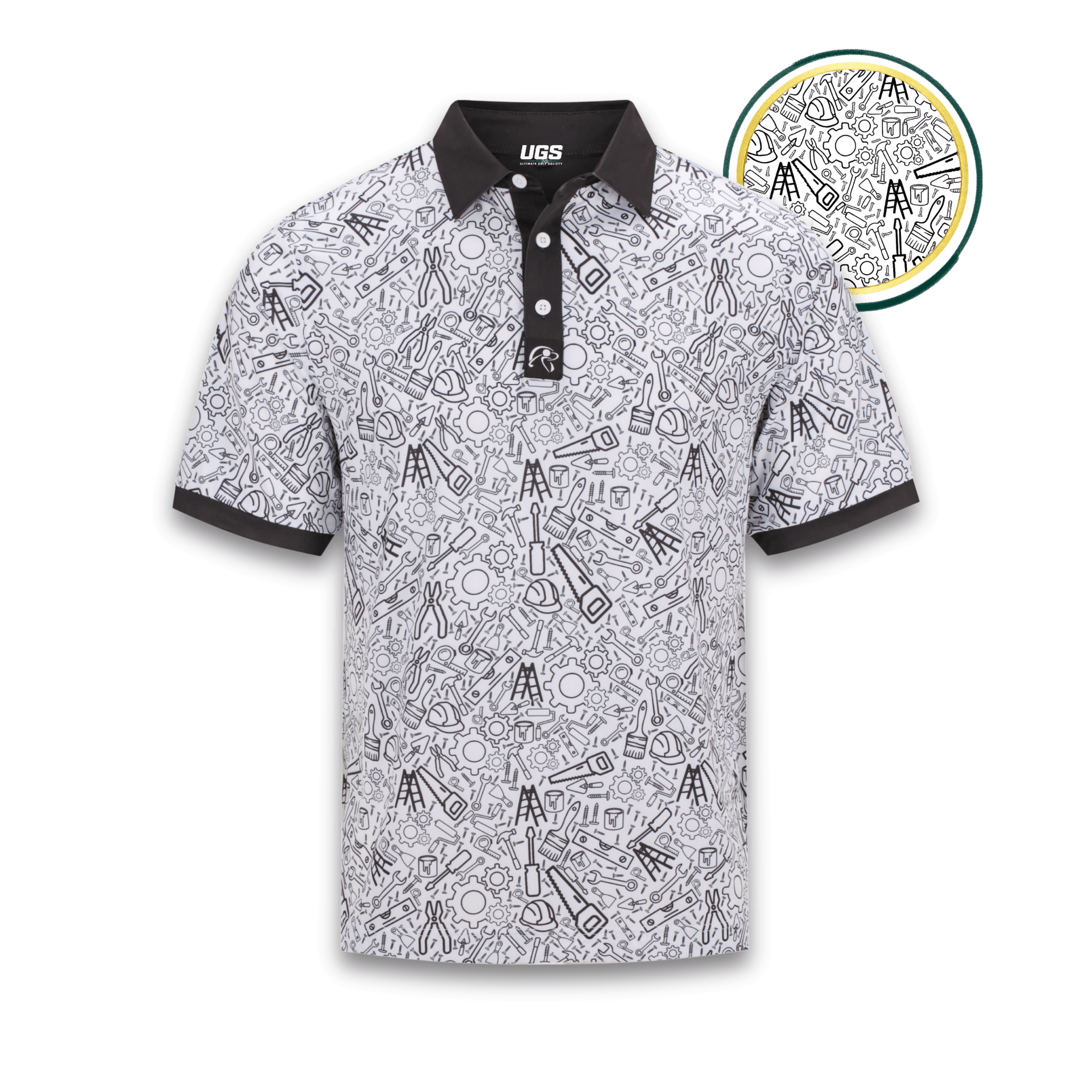 On the Tools White Golf Polo Shirt